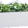 Kukkalaatikko itsekastelujärjestelmällä valkoinen 100x43x33 cm