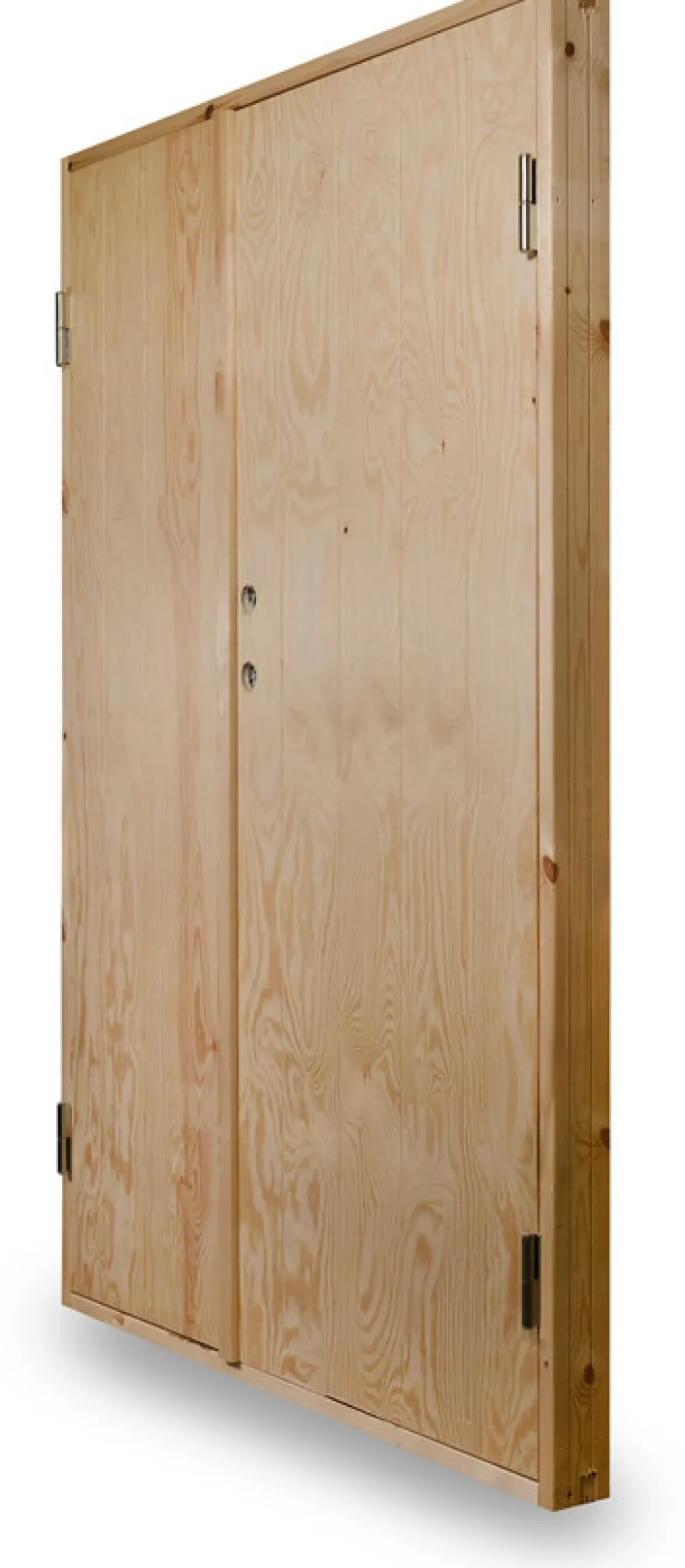 Kylmävaraston pariovi Jabo Ljusdal 150x190cm, käsittelemätön urajyrsitty vaneri