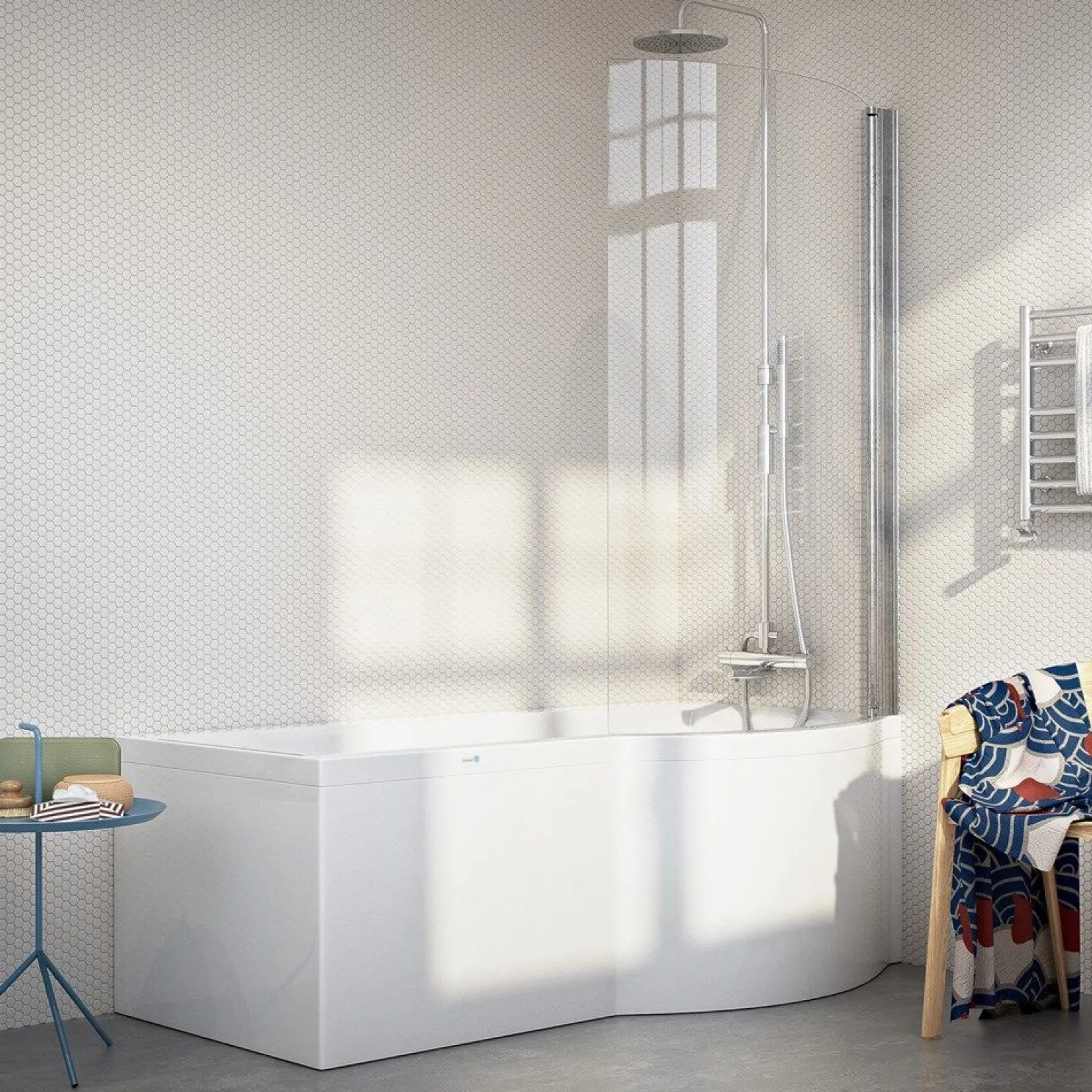 Kylpyamme Nordhem Solvik Nordurit 1500-1700x900x590mm eri kokoja valkoinen