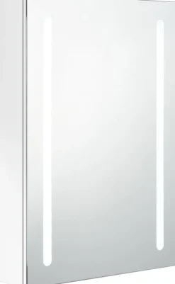 Kylpyhuoneen LED-peilikaappi, kiiltävä valkoinen, 50x13x70cm