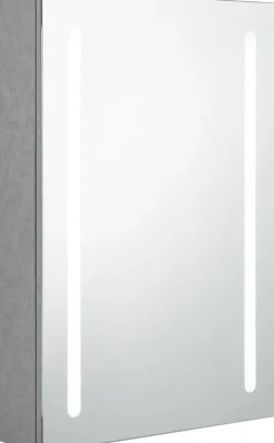 Kylpyhuoneen LED-peilikaappi, betoninharmaa, 50x13x70cm