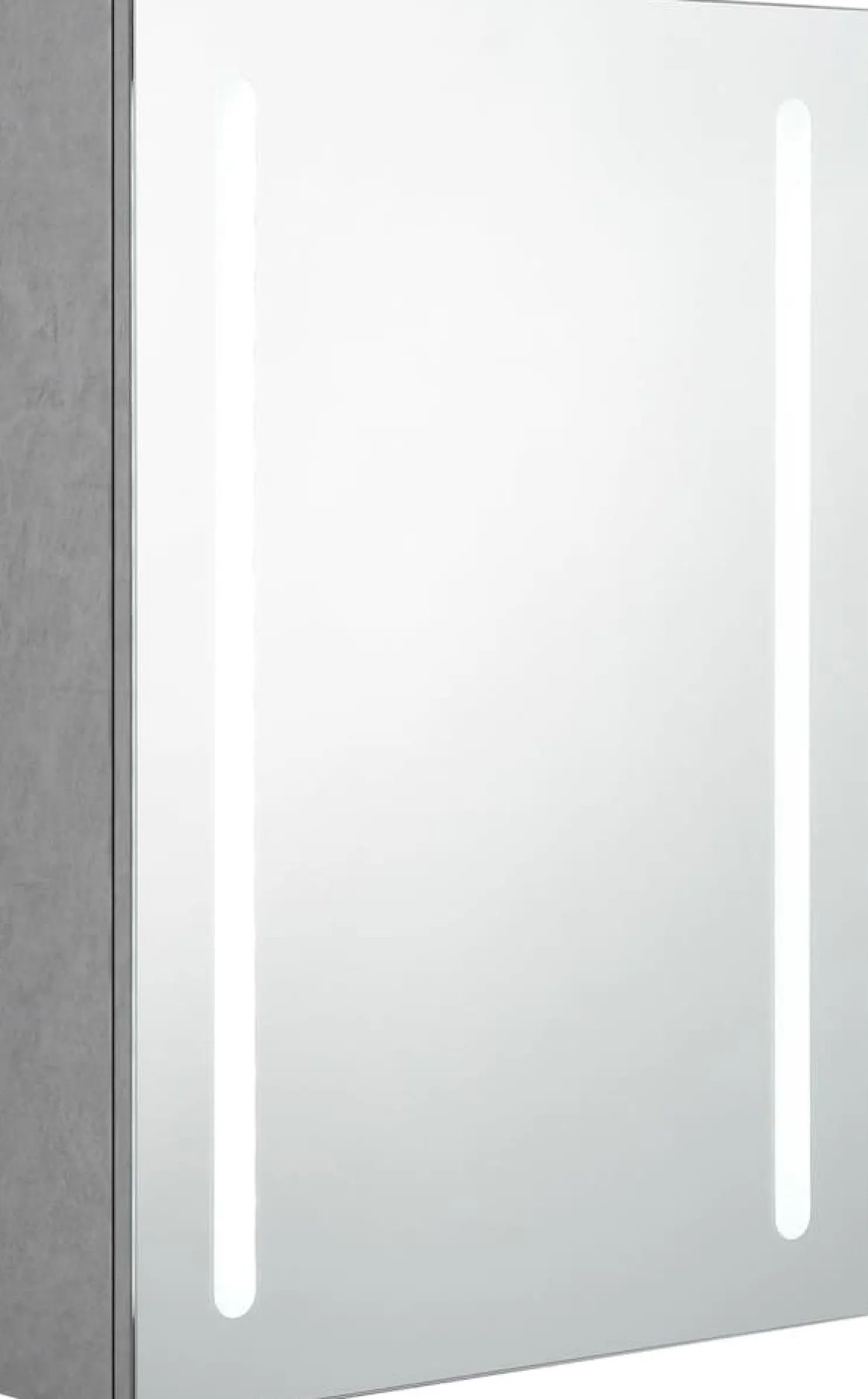 Kylpyhuoneen LED-peilikaappi, betoninharmaa, 50x13x70cm