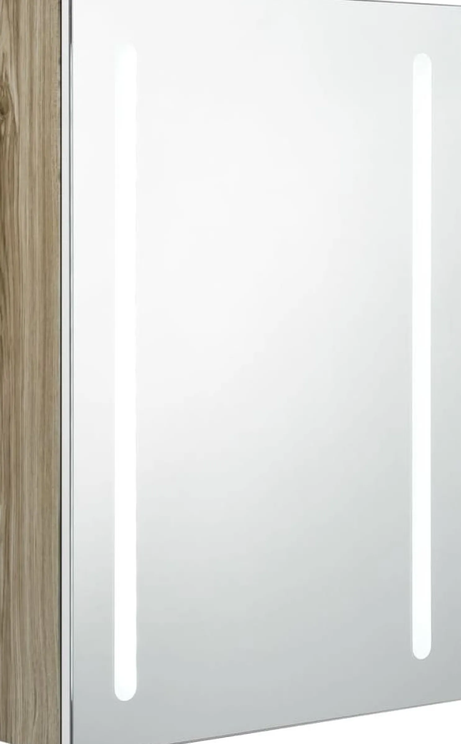 Kylpyhuoneen LED-peilikaappi, valkoinen ja tammi, 50x13x70cm