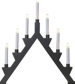 Kynttelikkö Star Trading Zack 7-haarainen 530x470x70mm tummanharmaa