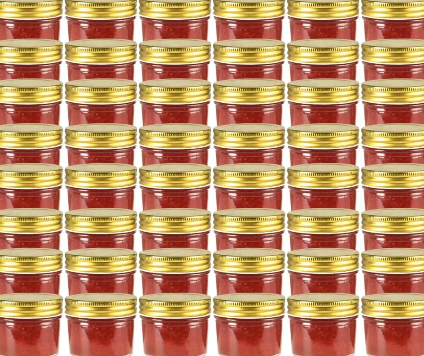 Lasiset hillopurkit kullan värisillä kansilla 48 kpl 110 ml