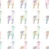 Lastenhuoneen tapetti Rebel Walls Alpaca Rebel Rainbow, eläin, monivärinen