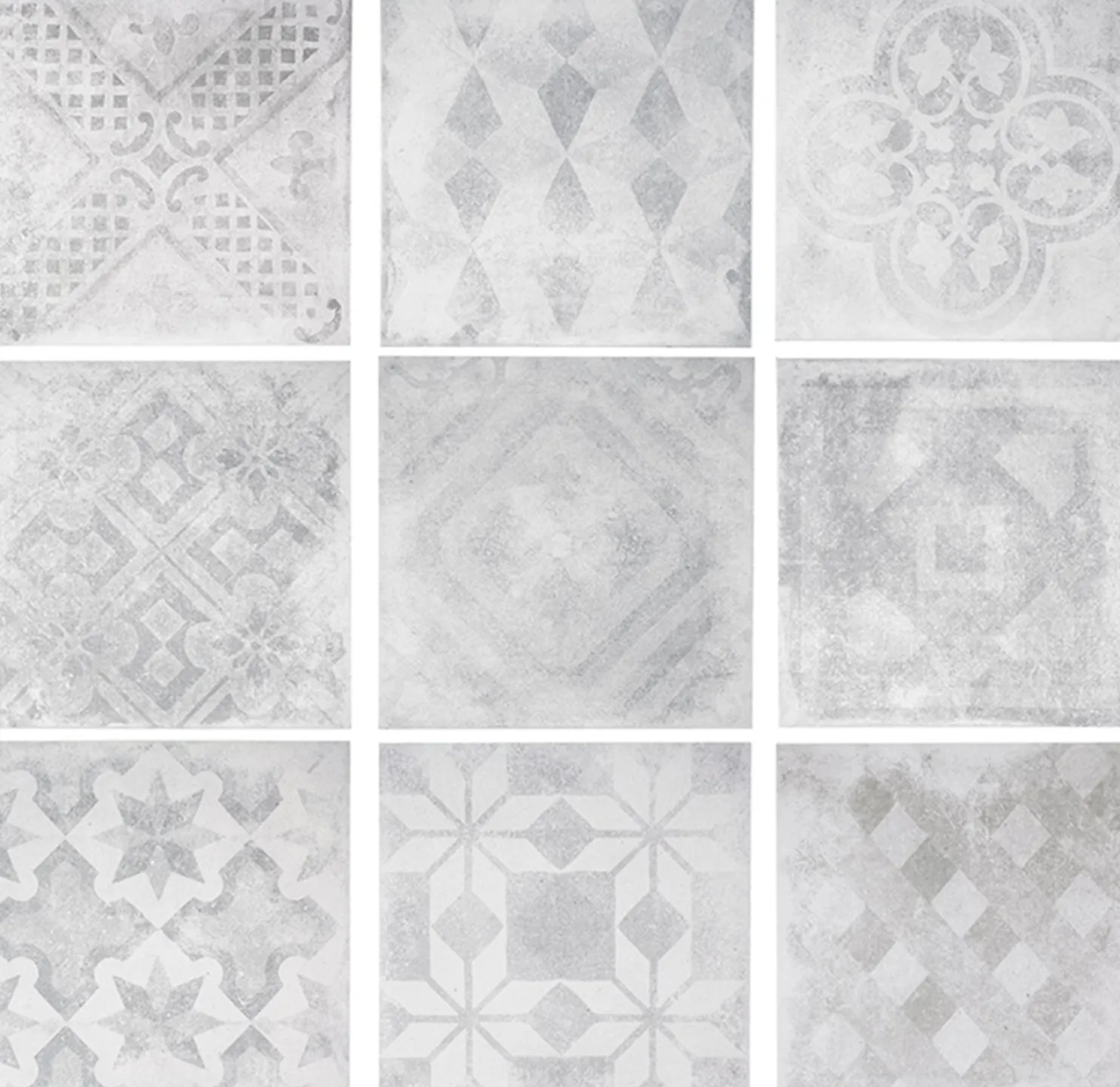 Lattialaatta Arredo Betonepoque White/Grey mix 20x20cm, matta