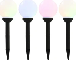 Led-aurinkokennovalaisin 4kpl väriä vaihtava pyöreä 15cm rgb