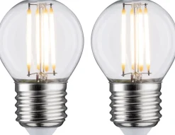LED-filamenttilamppu Paulmann Drop, E27, 470lm, 5W, 2700K, kirkas, 2kpl