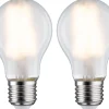 LED-filamenttilamppu Paulmann Pear, E27, 806lm, 7W, 2700K, matta, 2kpl