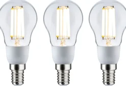 LED-filamenttilamppu Paulmann Eco-Line Drop, E14, 100mm, 525lm, 2.5W, 3000K, kirkas, 3kpl