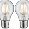 LED-filamenttilamppu Paulmann Pear, E27, 470lm, 5W, 2700K, kirkas, 2kpl