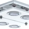 LED-kattovalaisin Cabo 340x340x70 mm kromi/kirkas/valkoinen