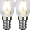 LED-lamppu Star Trading 352-41-2 Ø26x58mm E14 kirkas 1.3W 2700K 110lm 2 kpl