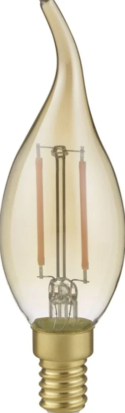 LED-lamppu Trio E14 filament liekki 4W 400lm 2700K ruskea switch dimmer