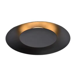 LED-plafondi Lucide Foskal Ø34,5cm 12W musta