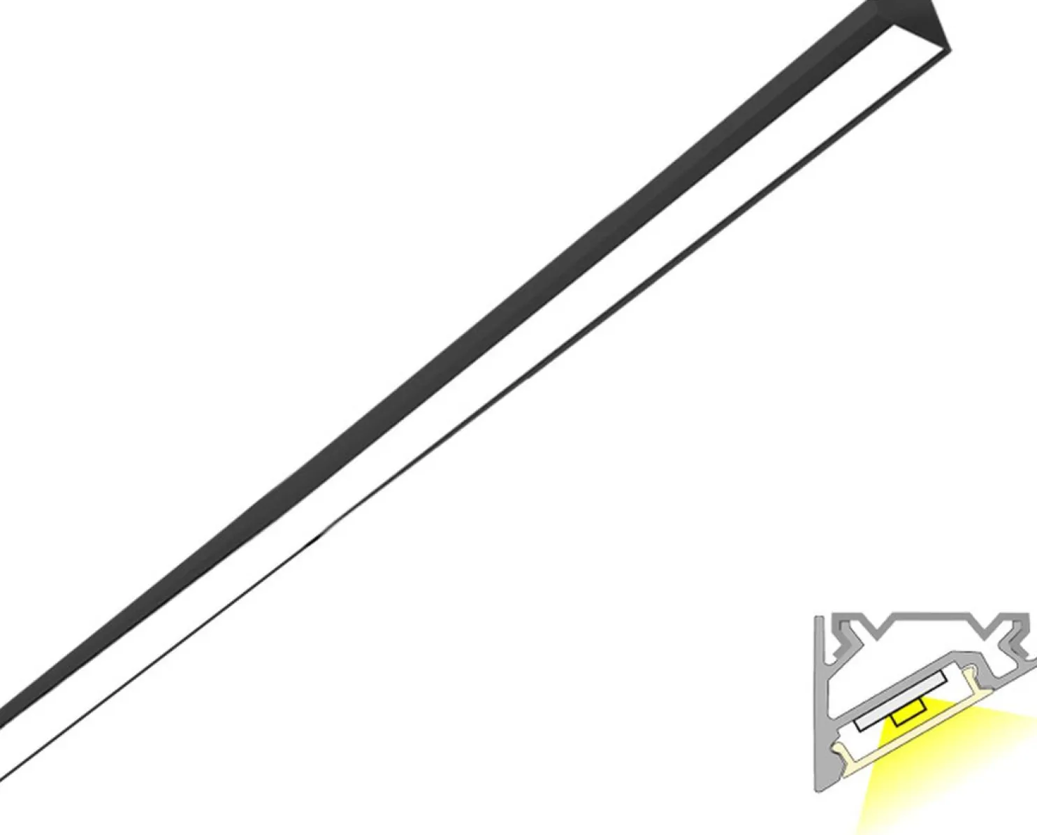 LED-profiili Limente LED-LUXOR 20 CCT LUX 2700-6000K 29W musta 2m