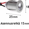 LED-saunavalaisinsetti Highline Sauna teholed 6x3W alumiini + virtalähde 200mA