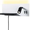 LED-seinävalaisin Paulmann Serra Left, USB C, 2700K, himmennettävä, mattavalkoinen/mattamusta