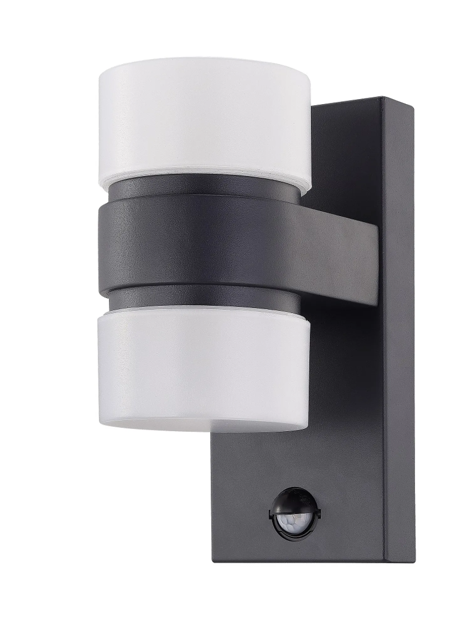 LED-tunnistinvalaisin Eglo Atollari 2x6W 100x230x155 mm IP44 antrasiitti/valkoinen