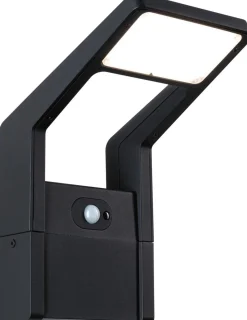 LED-ulkoseinävalaisin liiketunnistimella Paulmann Juntea, IP44, 3000K, antrasiitti