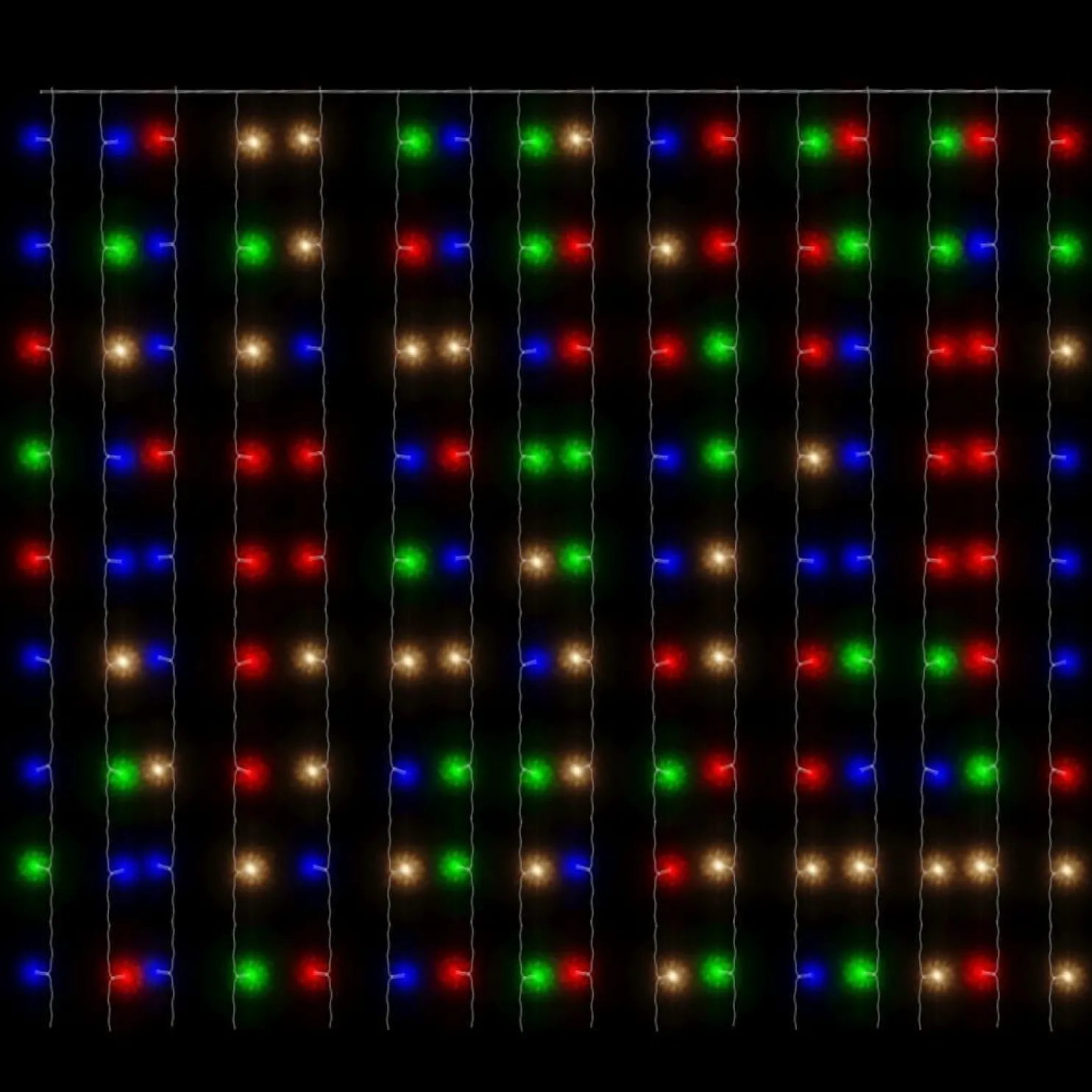 LED-valonauhaverho keijuvalot 3x3 m 300 LEDiä eri värejä