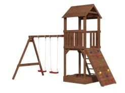 Leikkikeskus Palmako Jesper 3 sis. leikkitorni + hiekkalaatikko + kiipeilyseinä + keinuosa