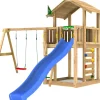 Leikkitorni Jungle Gym Chalet 2.1, 2-Swing Module 220, sininen liukumäki
