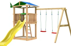 Leikkitornikokonaisuus Jungle Gym Hut 2.1, 2-Swing Module 220, ilman liukumäkeä