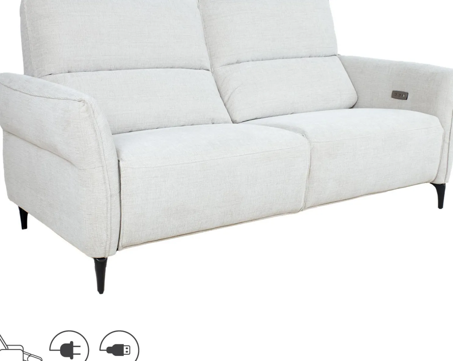 Leposohva Home4You MIAMI 3-istuttava sähkömekanismilla, vaaleanbeige