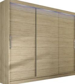 Liukuovivaatekaappi Nomla ASTON / DASTO II, LED-valaistuksella, 250x215cm