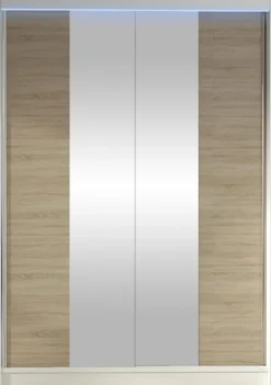 Liukuovivaatekaappi Nomla LINO II, LED-valaistuksella, peilillä, 120x200cm