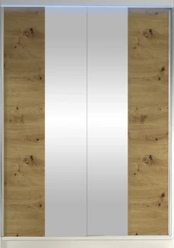Liukuovivaatekaappi Nomla LINO II, LED-valaistuksella, peilillä, 120x200cm