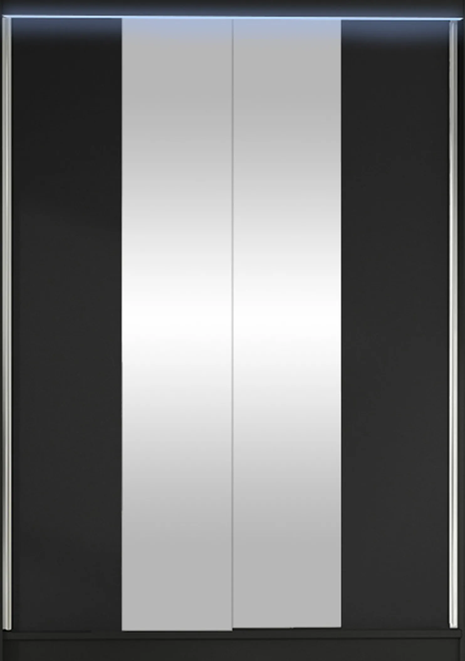 Liukuovivaatekaappi Nomla LINO II, LED-valaistuksella, peilillä, 120x200cm