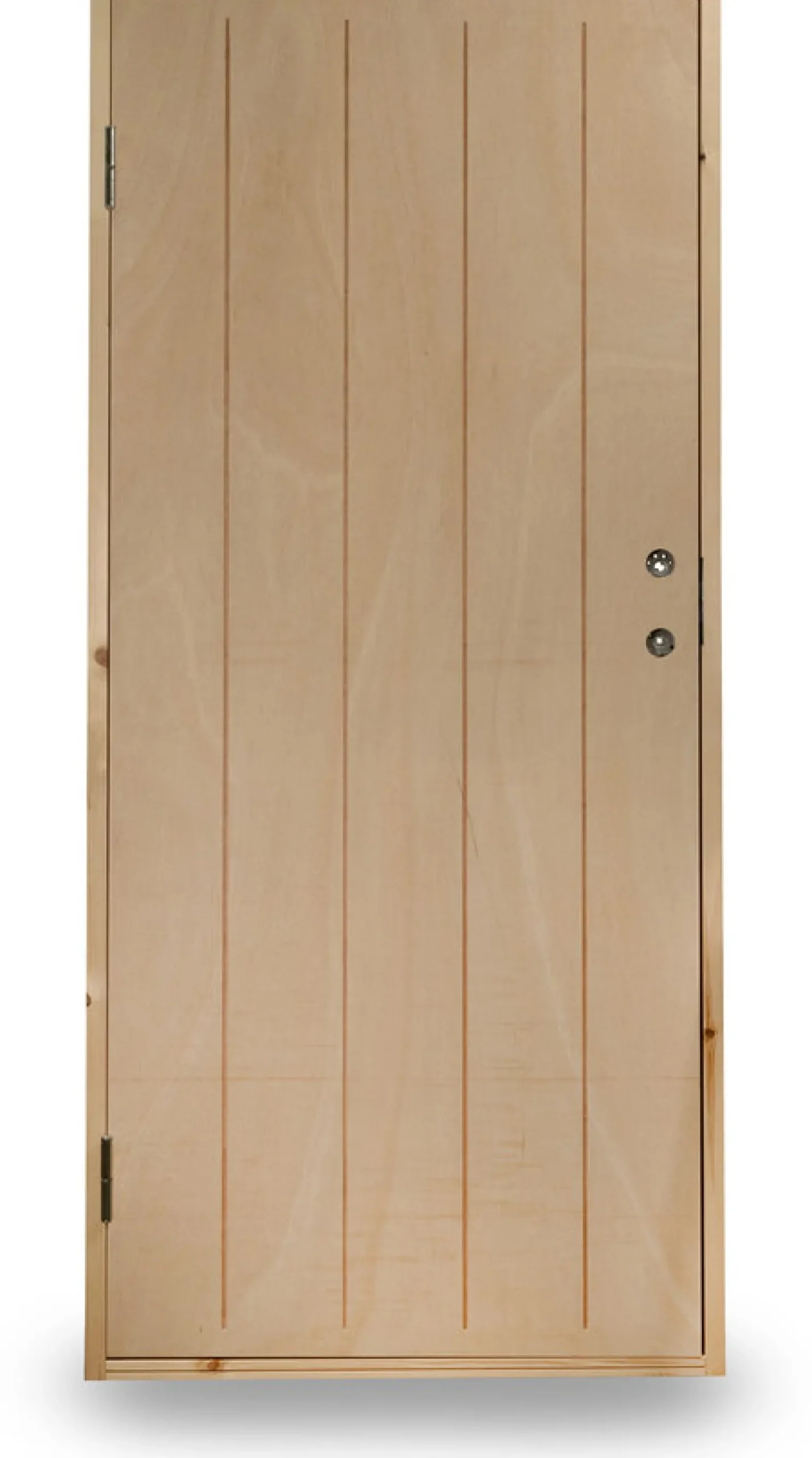 Lämpimän varaston ovi Jabo Ljusdal 90x200cm oikea, käsittelemätön urajyrsitty vaneri