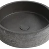 Malja-allas Interia Ispir, 40cm, pohjaventtiili, graniittimusta