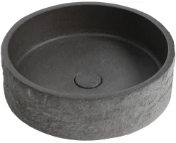 Malja-allas Interia Ispir, 40cm, pohjaventtiili, graniittimusta