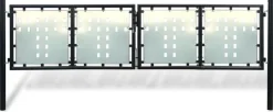 Musta kaksiovinen aitaportti 300x125cm