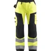 Naisten huomiohousut Blåkläder 7155 Highvis huomiokeltainen/musta