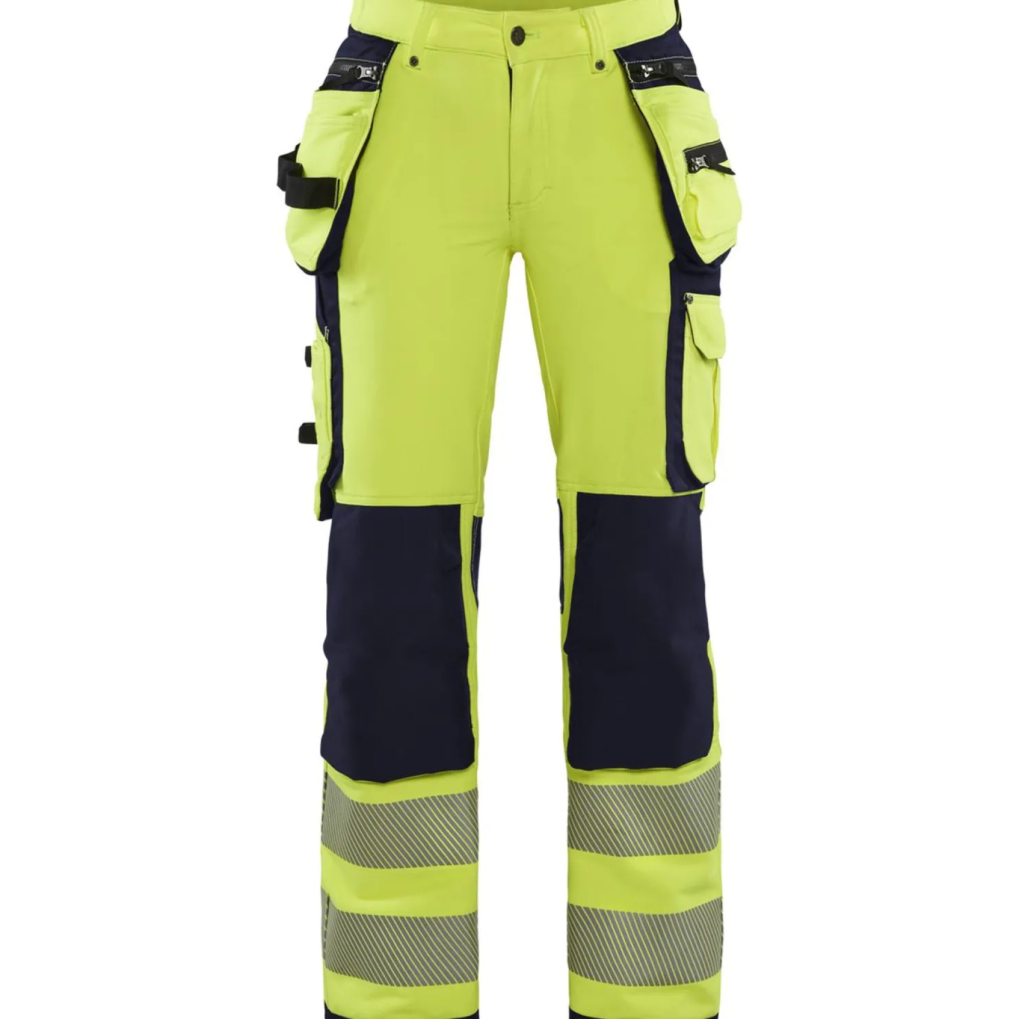 Naisten riipputaskuhousut Blåkläder 7197 Highvis Stretch huomioväri/sininen