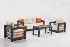 Oleskeluryhmä Linento Garden Larix 5-istuttava valkoinen
