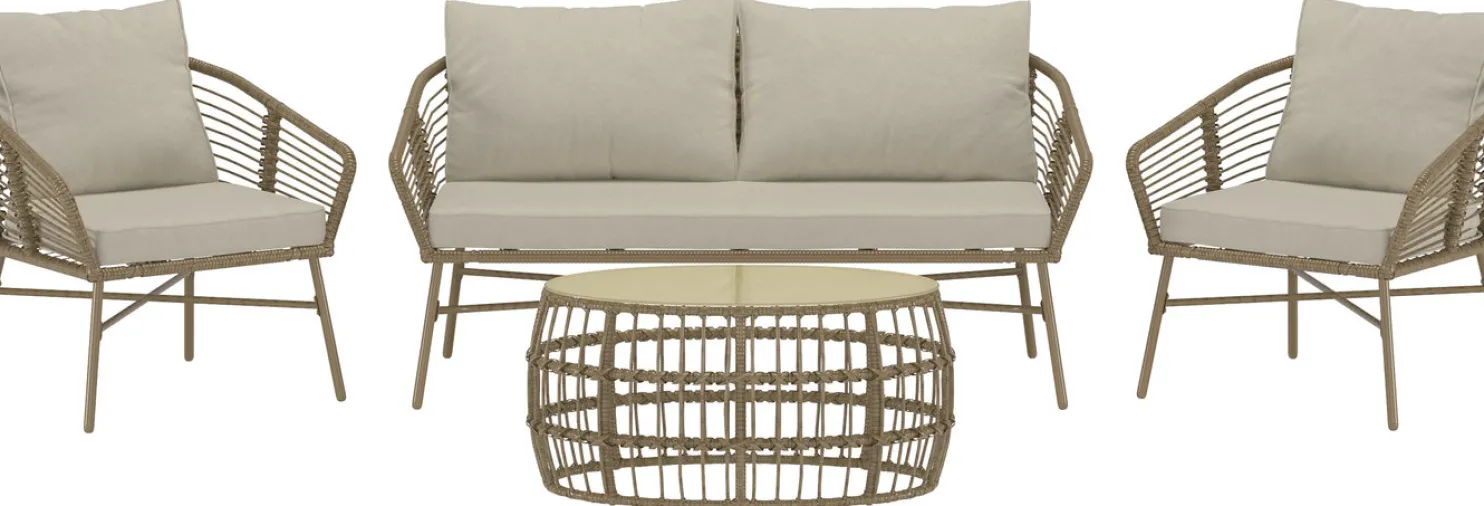Oleskeluryhmä Venture Home Lipari, 4-istuttava, ruskea/beige