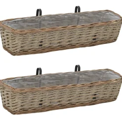 Parvekkeen kukkalaatikko 2 kpl paju PE-vuori 80 cm