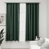 Pellavamaiset pimennysverhot koukuilla 2kpl vihreä 140x175cm