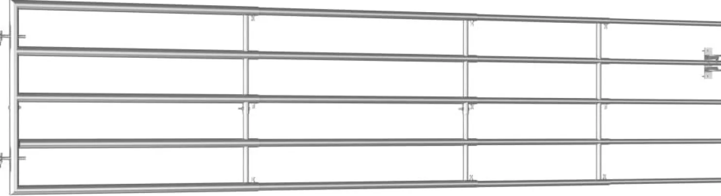 Peltoportti 5-tankoinen teräs (150-400)x90cm hopea