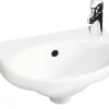 Pesuallas Gustavsberg Nautic, 40 cm, pulttikiinnitys, hananreikä vasemmalla, ylivuotoaukolla, CeramicPlus