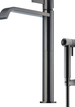 Pesuallashana Tapwell ARM089 Bidé Brushed Black Chrome, korkea malli, bideesuihkulla, harjattu musta kromi