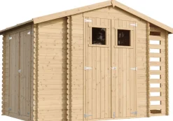 Pihavaja polttopuukatoksella Timbela M389, 5.41m², eri vaihtoehtoja