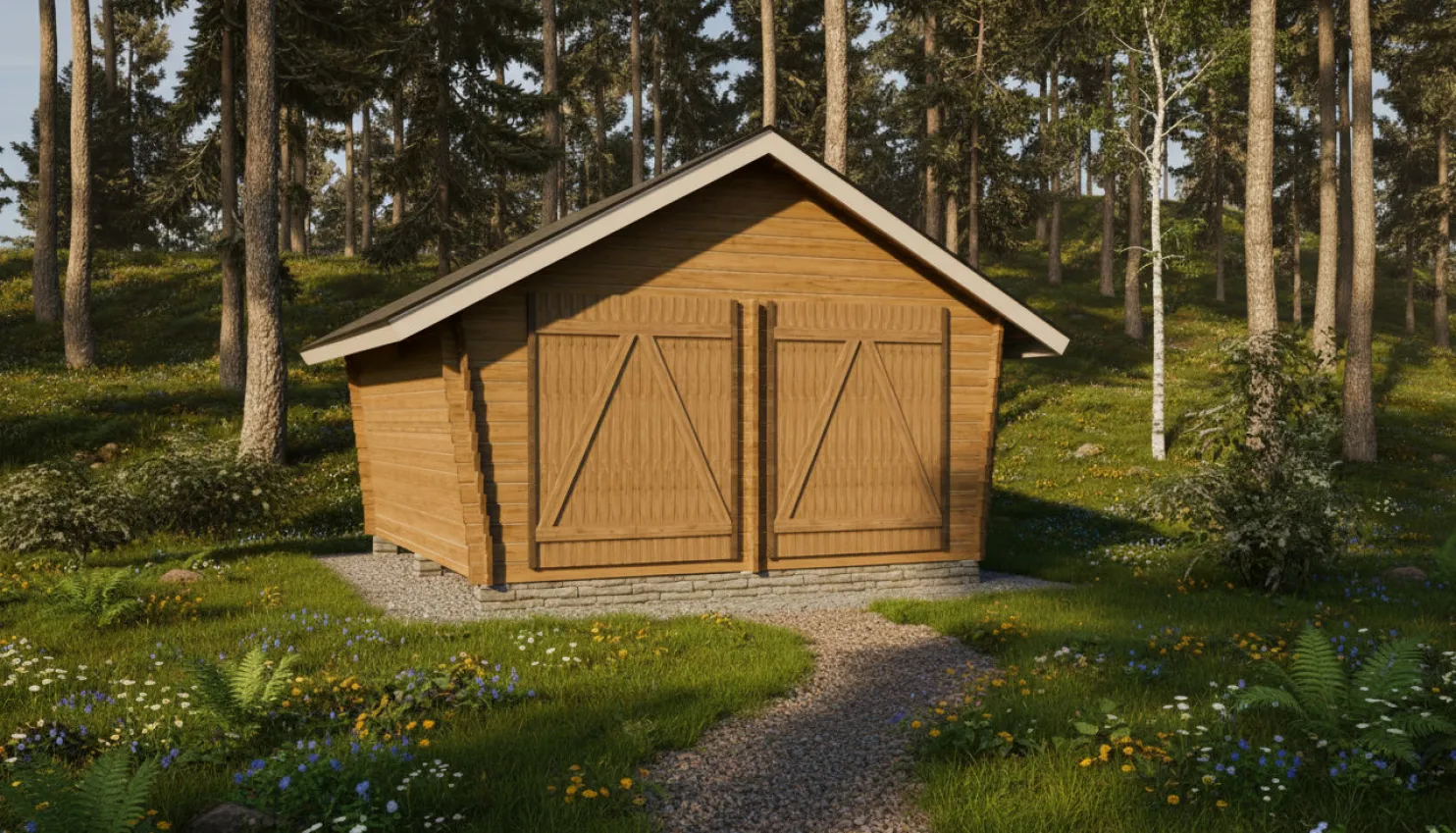 Pihavarasto/lato LP Garden U-L, 16m², vinoumpiseinäinen
