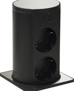 Pistorasia Limente Lift neliö USB, tasoon upotettava, IP54